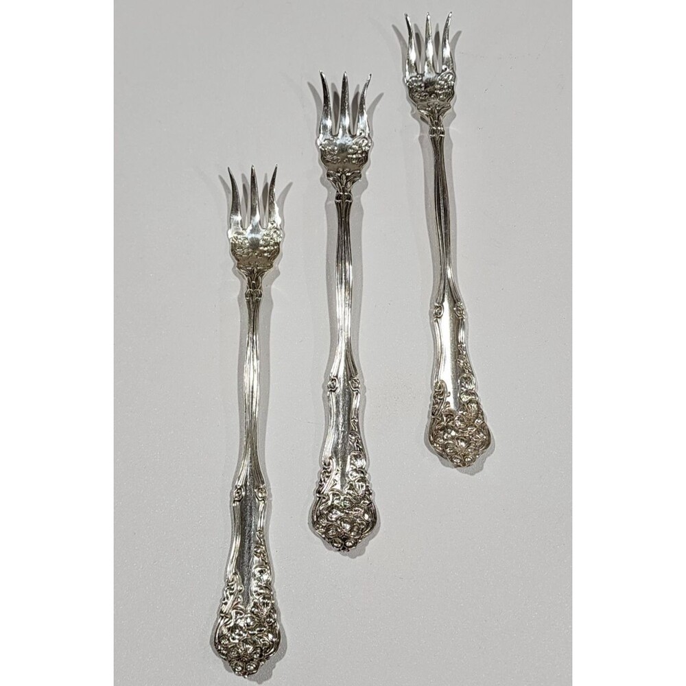 1904 WM Rogers Berwick Diana Cocktail Seafood Forks Silverplate Set of 3